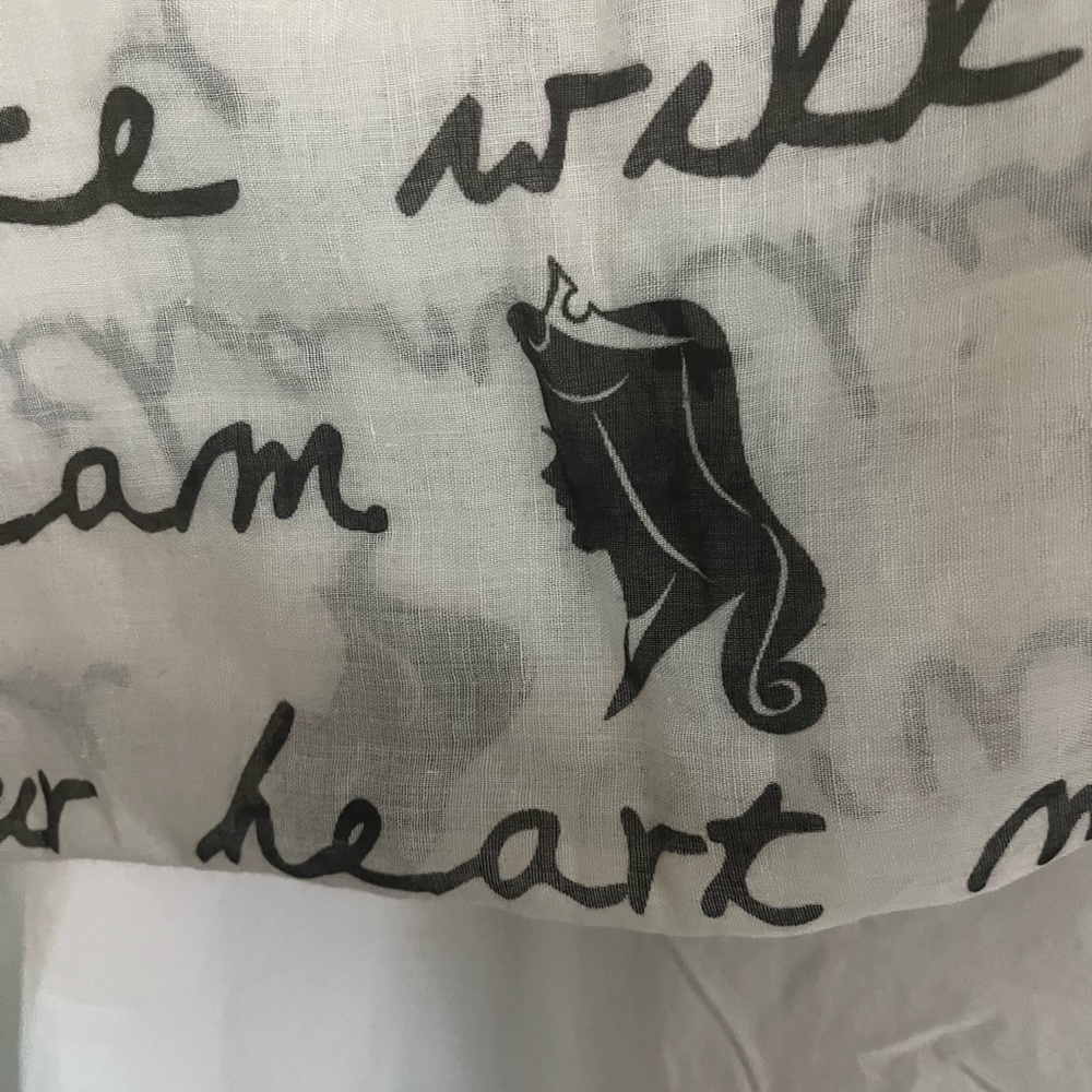 Elegant Script Print Scarf - Picture 4 of 8